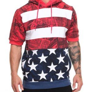 The Heritage by America 1776 Denim Distillery Hoodie Men's Medium Pull Over